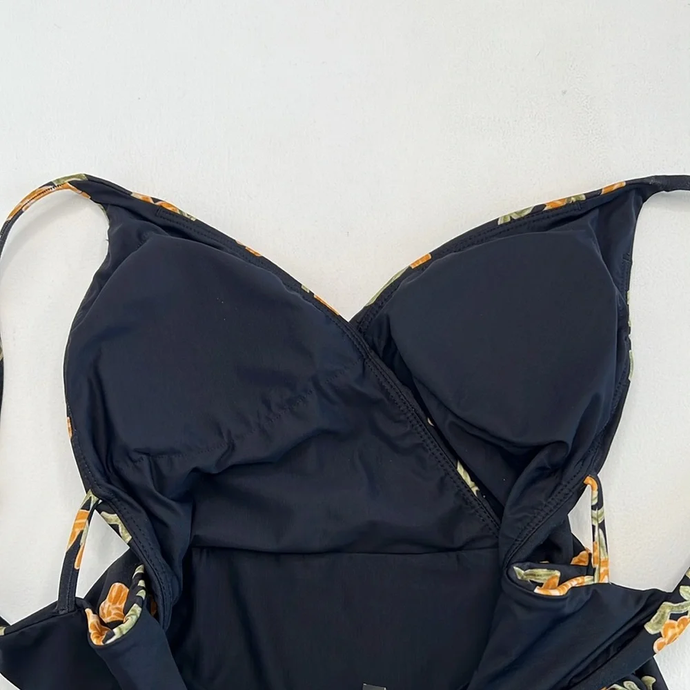 NWT VIX Madalena one piece swimsuit black orange floral size medium - Picture 9 of 13